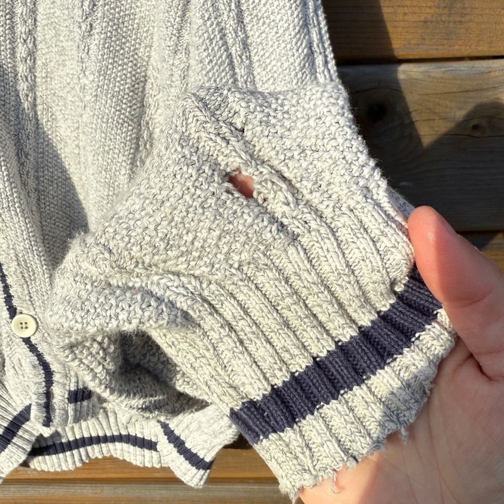 Vintage Gray and Black Lakeland knit Cardigan Sweater - Picture 7 of 10